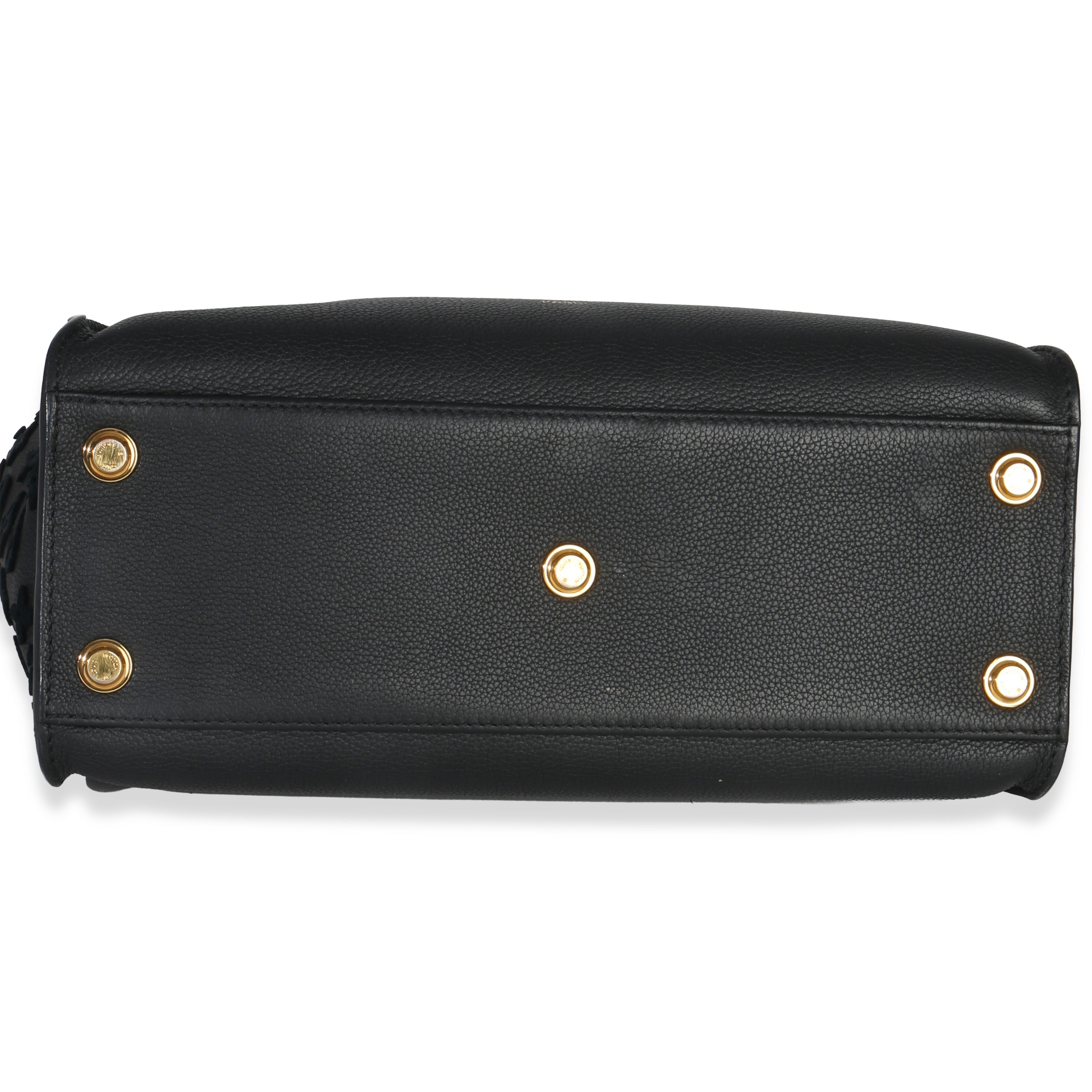 Louis Vuitton Black Calfskin Monogram Tufting On My Side MM