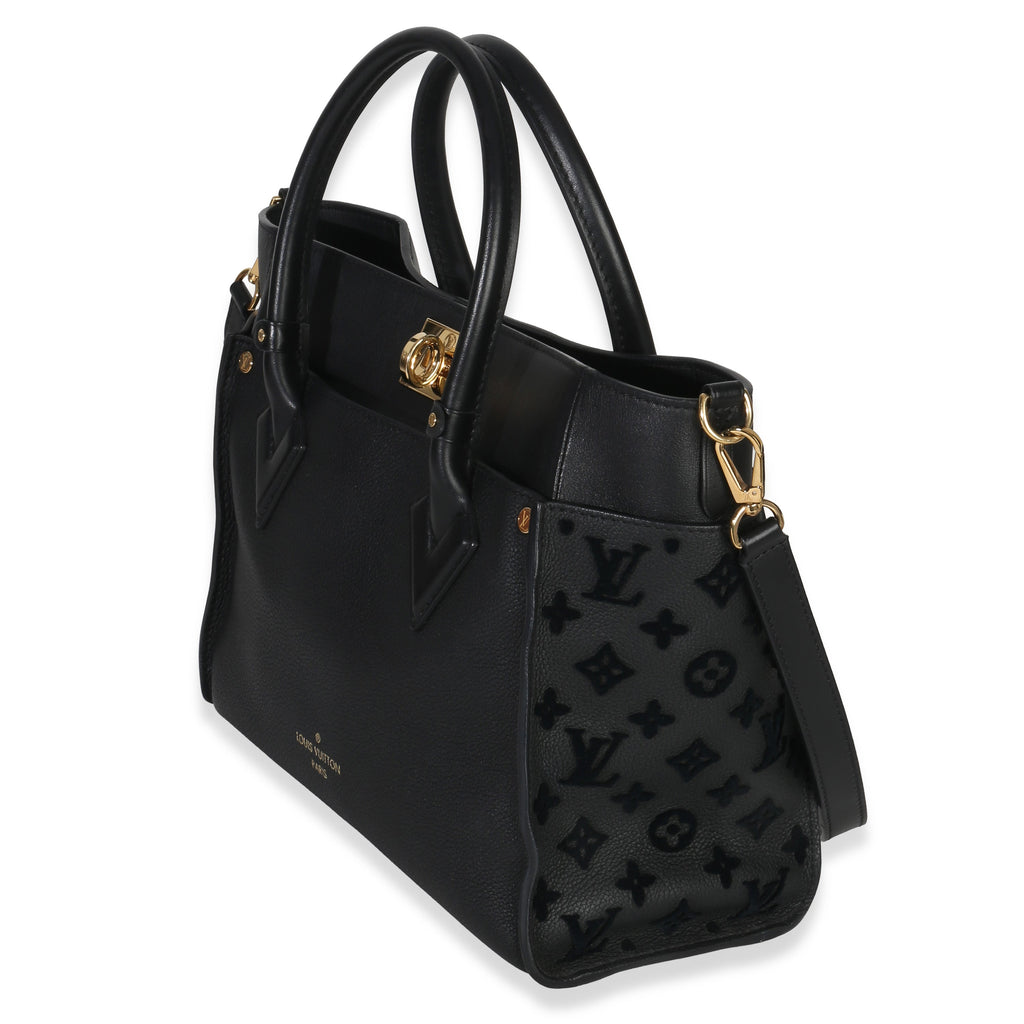 Louis Vuitton Black Calfskin Monogram Tufting On My Side MM