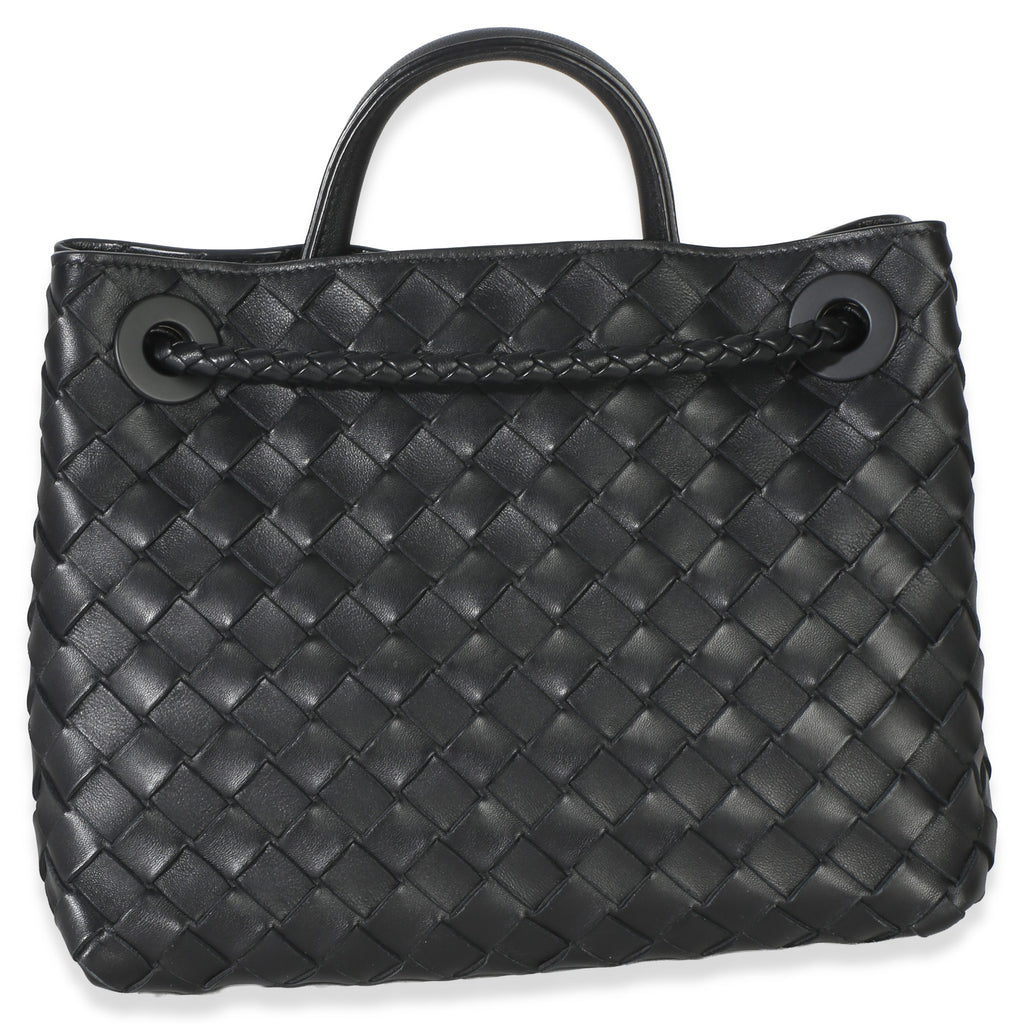 Black Nappa Intrecciato Small Andiamo Bag