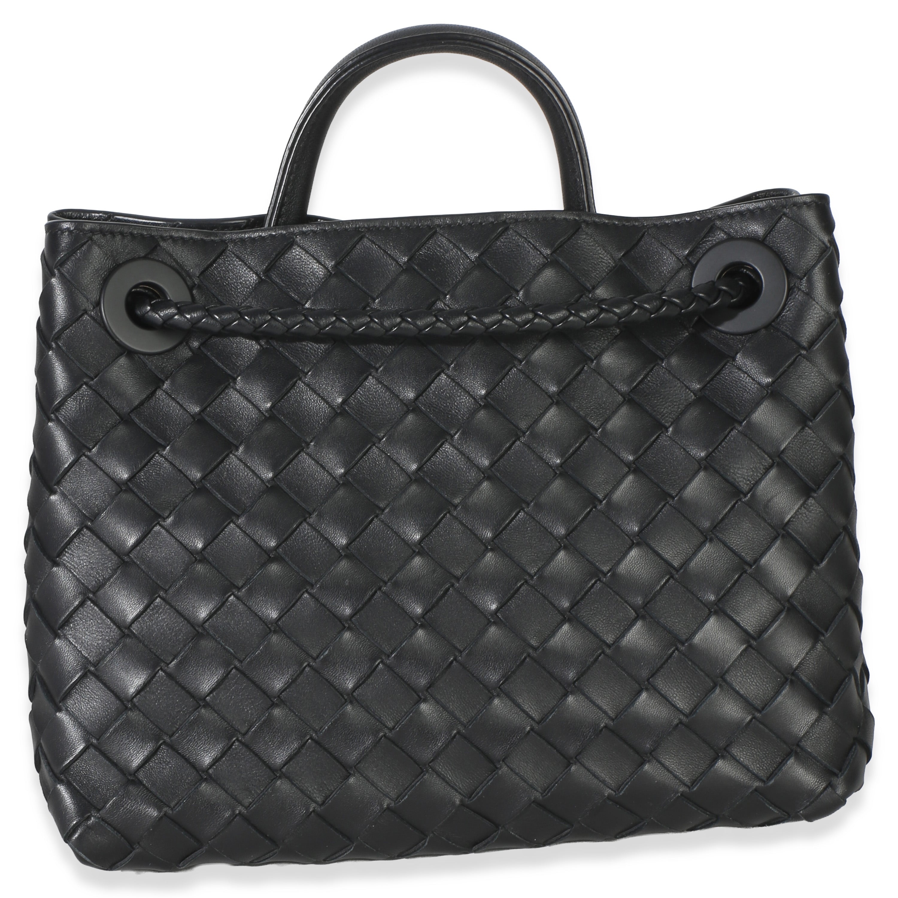 Black Nappa Intrecciato Small Andiamo Bag