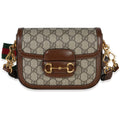 Gucci Beige Ebony GG Supreme Canvas 1955 Horsebit Shoulder Bag