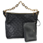 Louis Vuitton Black Monogram Embossed Lambskin Coussin MM Hobo