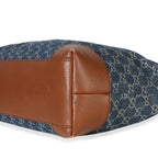 Gucci Blue New Denim GG Monogram Dollar Calfskin Medium Ophidia Shopping Tote