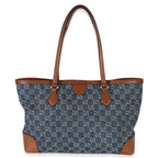 Gucci Blue New Denim GG Monogram Dollar Calfskin Medium Ophidia Shopping Tote
