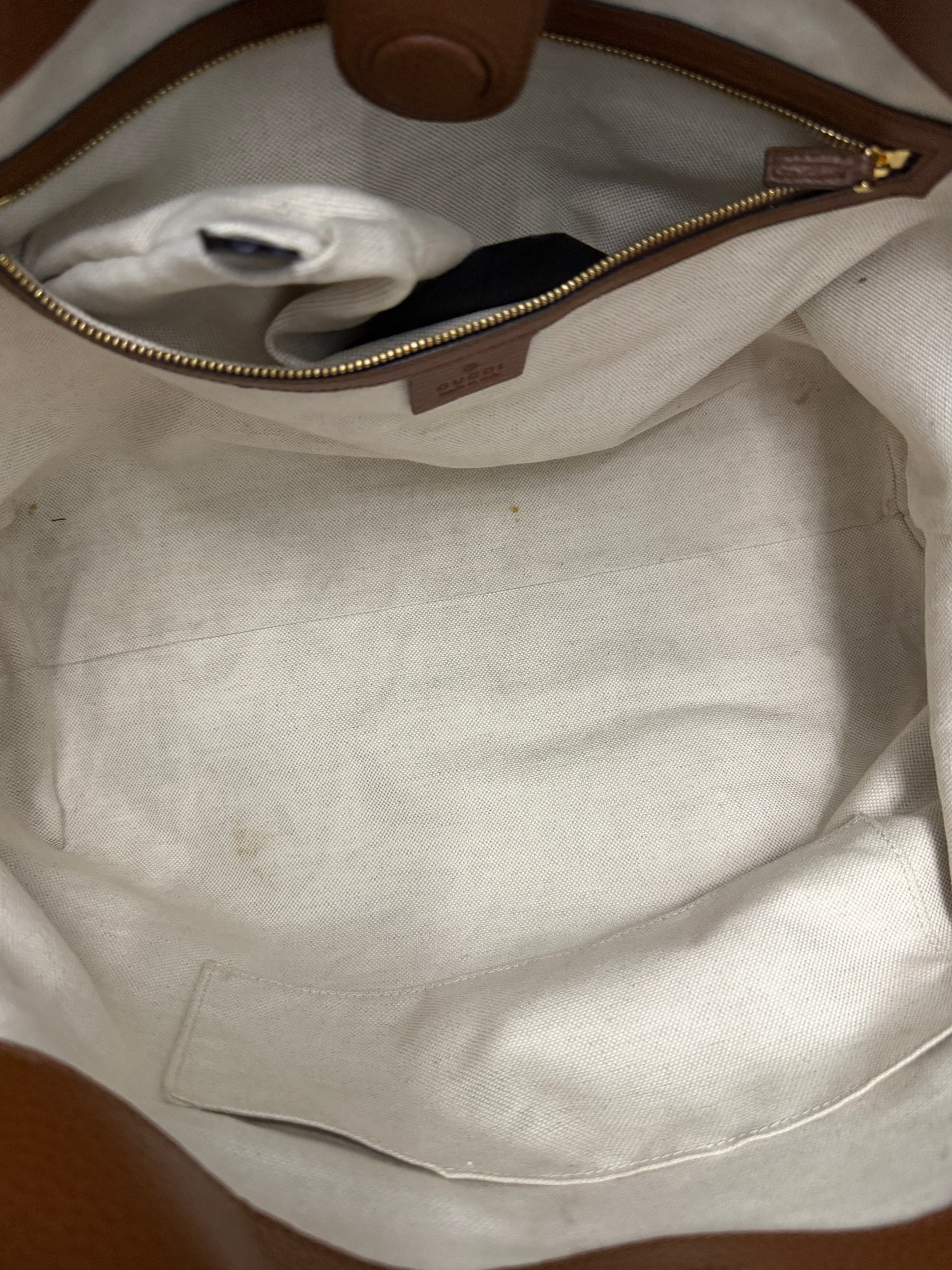 Gucci Blue New Denim GG Monogram Dollar Calfskin Medium Ophidia Shopping Tote
