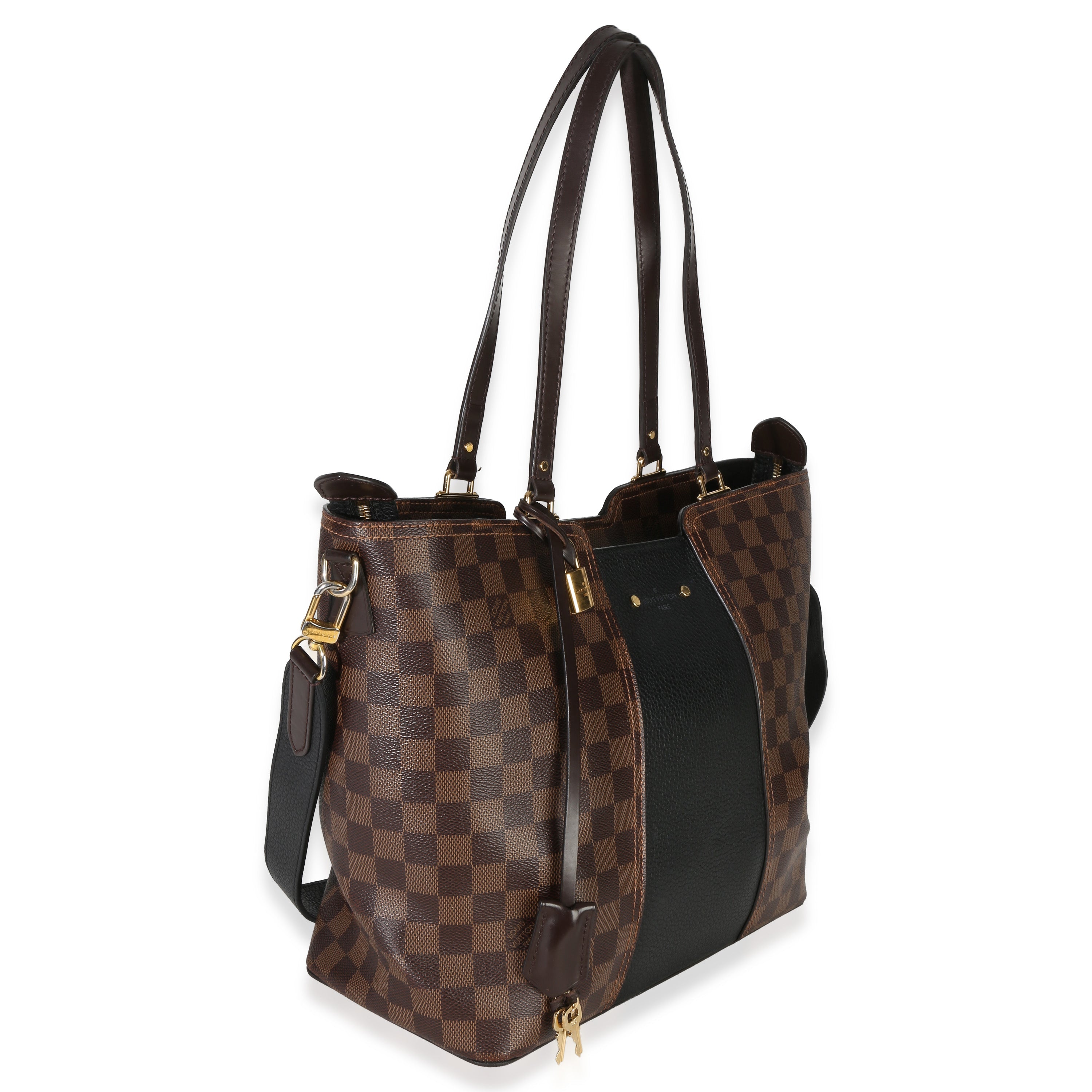Louis Vuitton Canvas Damier Ebene Taurillon Jersey Tote