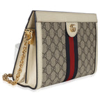 Gucci Cream GG Supreme Web Ophidia GG Small Shoulder Bag
