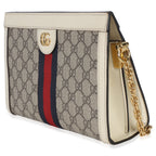 Gucci Cream GG Supreme Web Ophidia GG Small Shoulder Bag