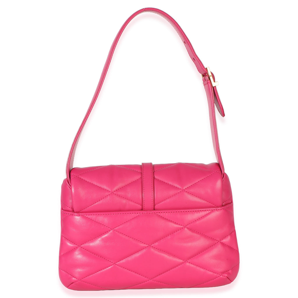 Saint Laurent Pink Diamond Quilted Lambskin Le 5 a 7 Shoulder Flap Bag