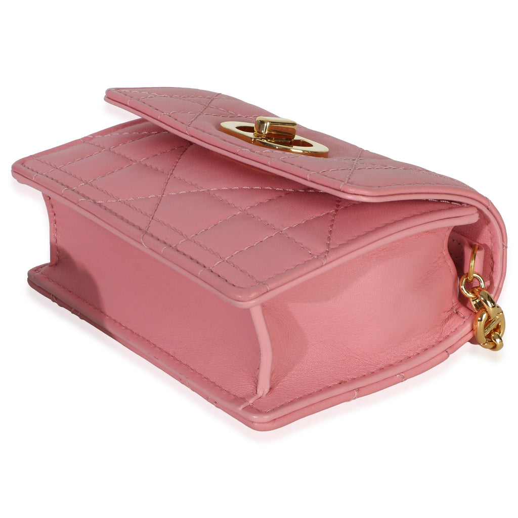Christian Dior Pink Macrocannage Calfskin Micro Miss Caro Chain Bag