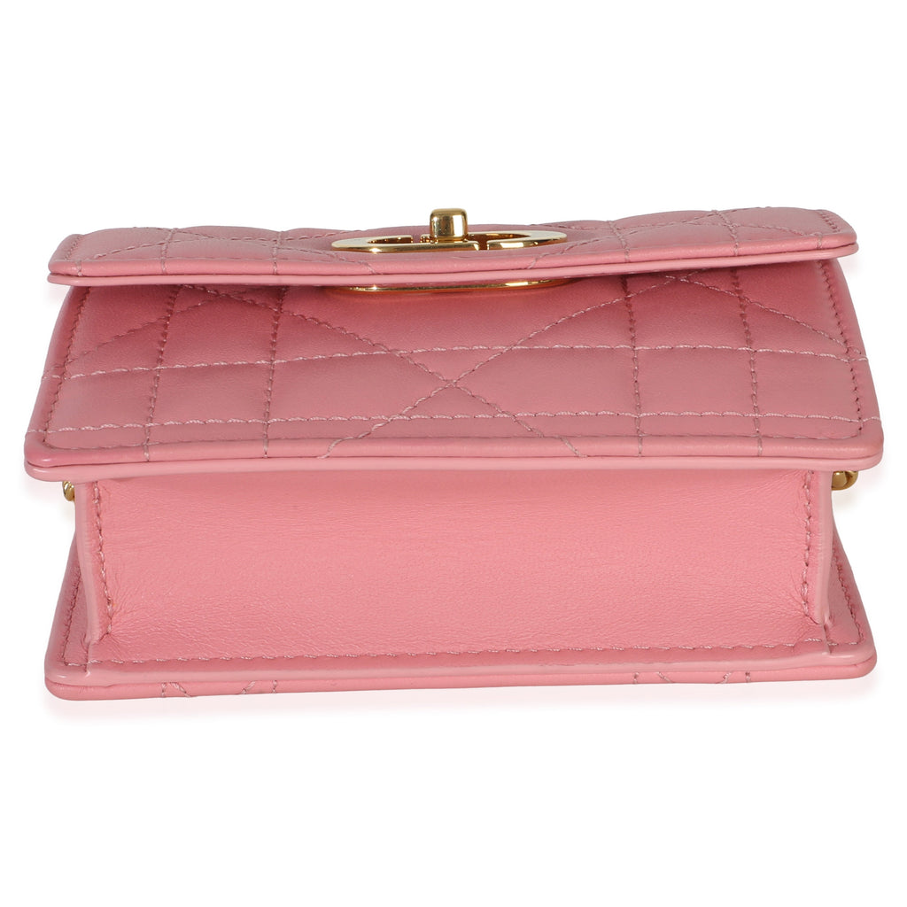 Christian Dior Pink Macrocannage Calfskin Micro Miss Caro Chain Bag