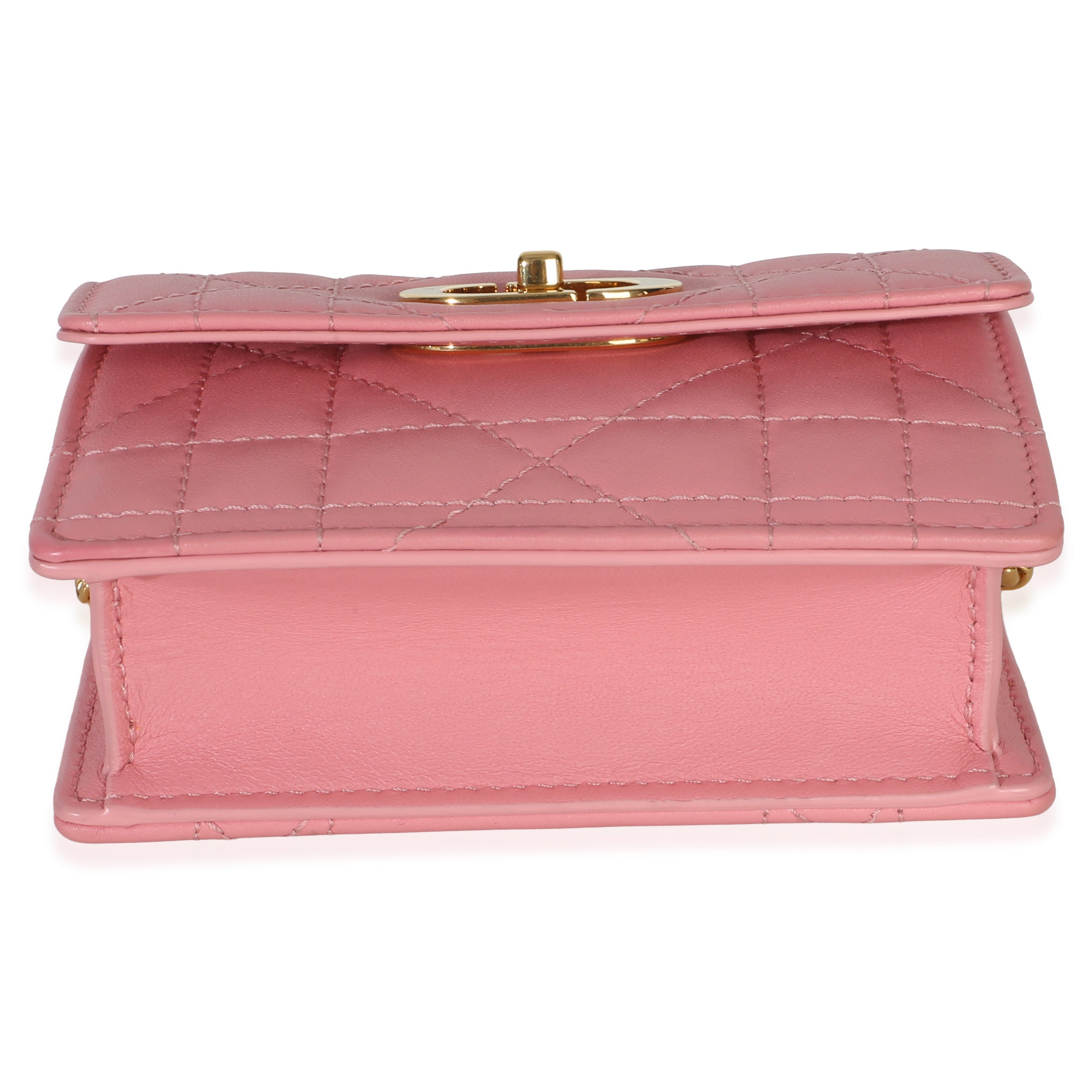 Christian Dior Pink Macrocannage Calfskin Micro Miss Caro Chain Bag