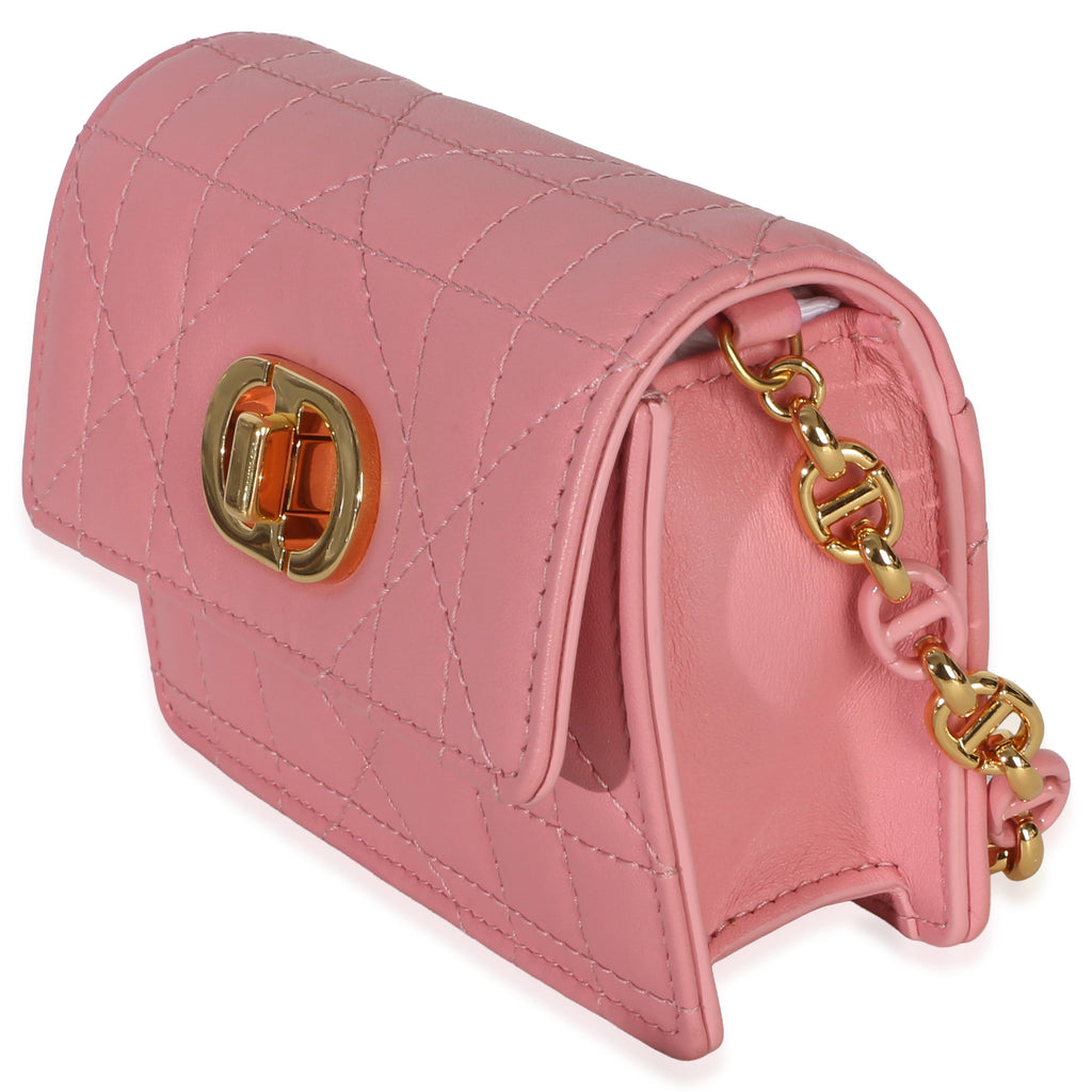 Christian Dior Pink Macrocannage Calfskin Micro Miss Caro Chain Bag