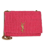 Saint Laurent Pink Raffia Medium Kate Chain Bag