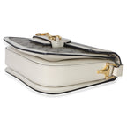 Gucci Mystic White Beige GG Supreme Azalea Calfskin Horsebit 1955 Shoulder Bag