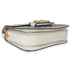 Gucci Mystic White Beige GG Supreme Azalea Calfskin Horsebit 1955 Shoulder Bag