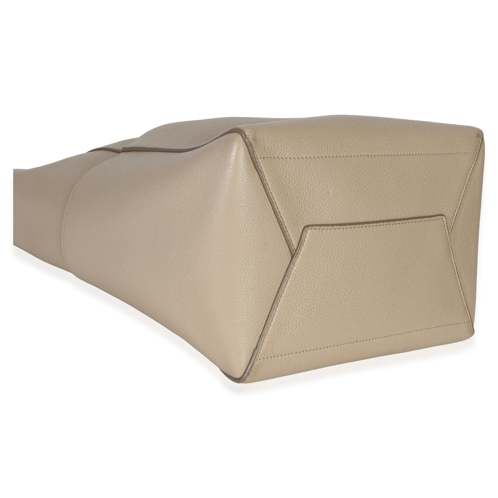 Taupe Soft Grained Calfskin Medium Sangle Bucket Bag