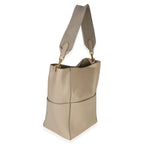 Taupe Soft Grained Calfskin Medium Sangle Bucket Bag