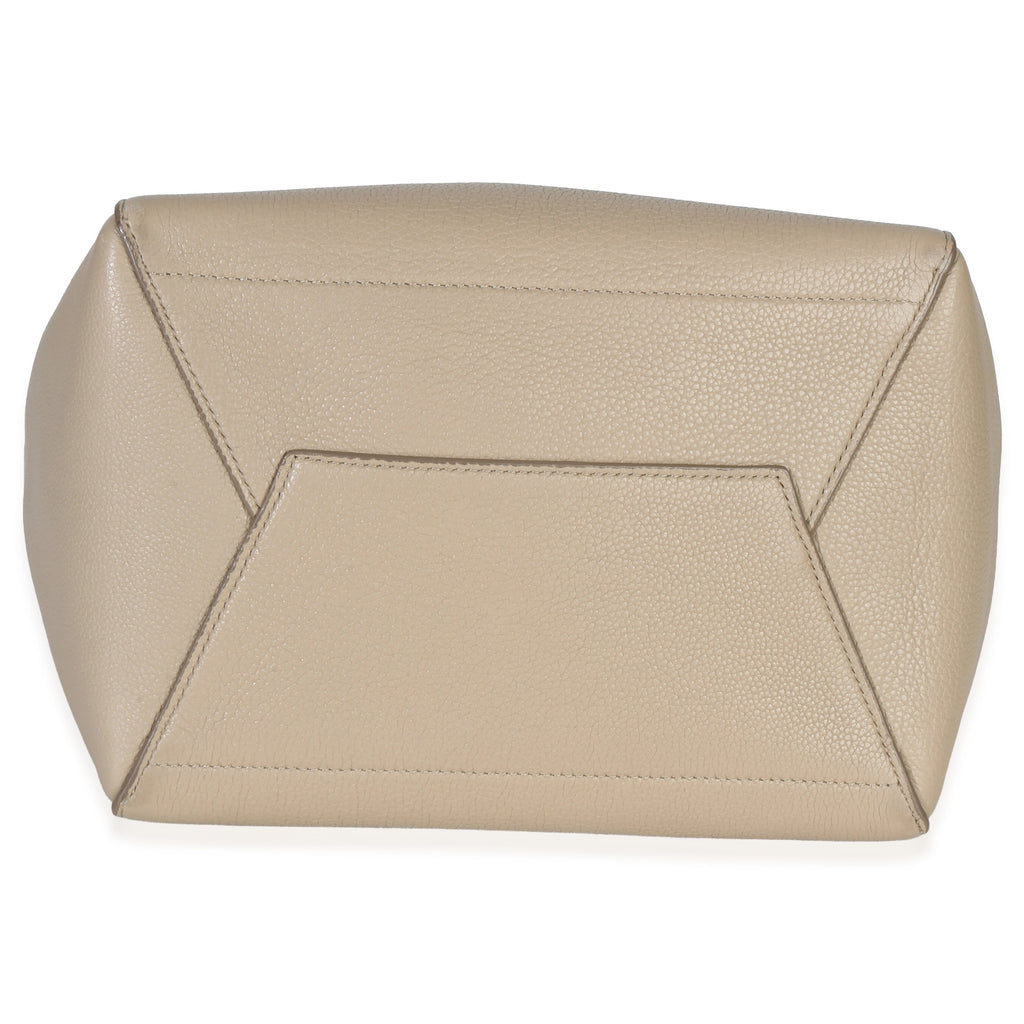 Taupe Soft Grained Calfskin Medium Sangle Bucket Bag
