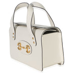 Gucci Mystic White Calfskin Small Horsebit 1955 Foldover Top Handle Bag