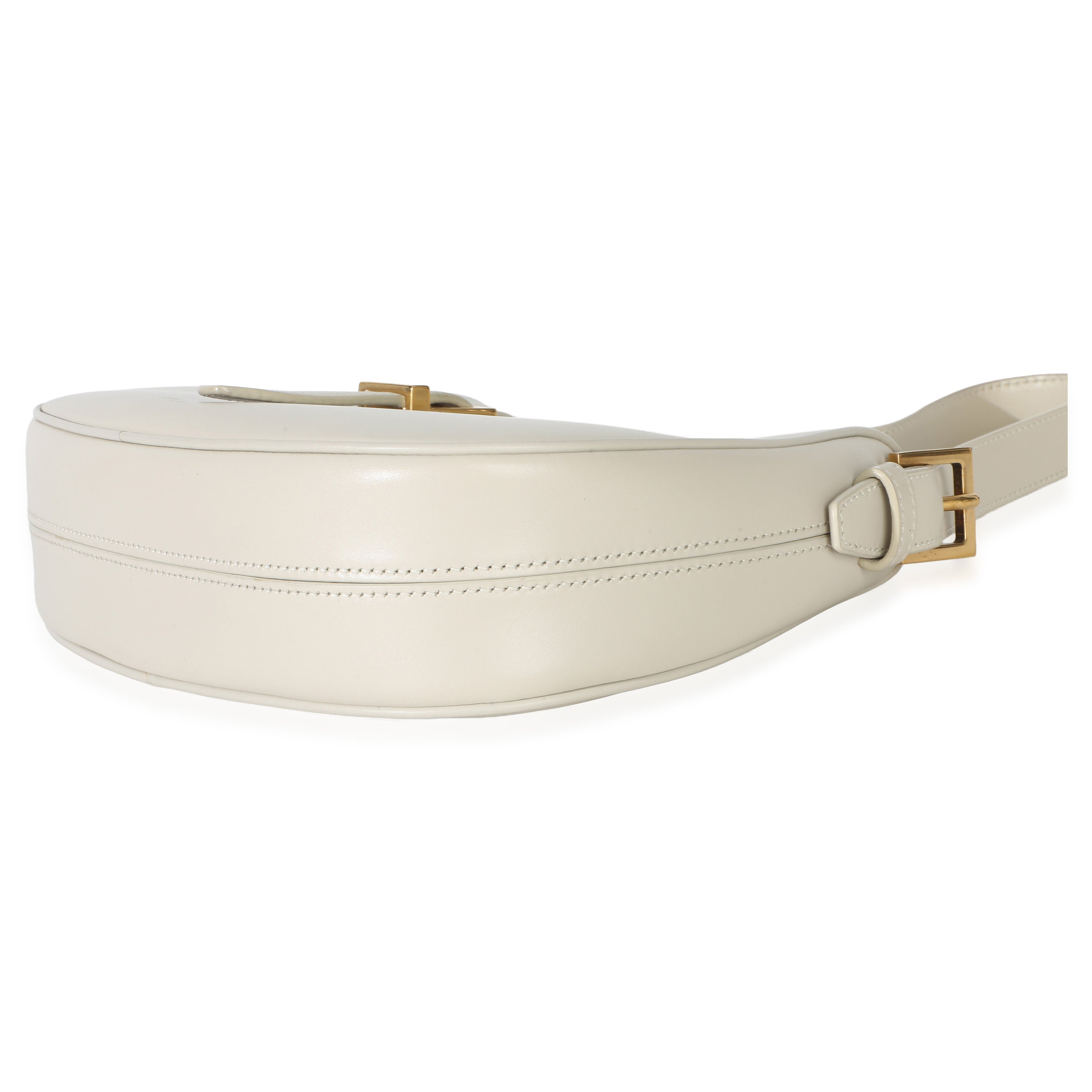 Saint Laurent Cream Smooth Calfskin Le Fermoir Hobo