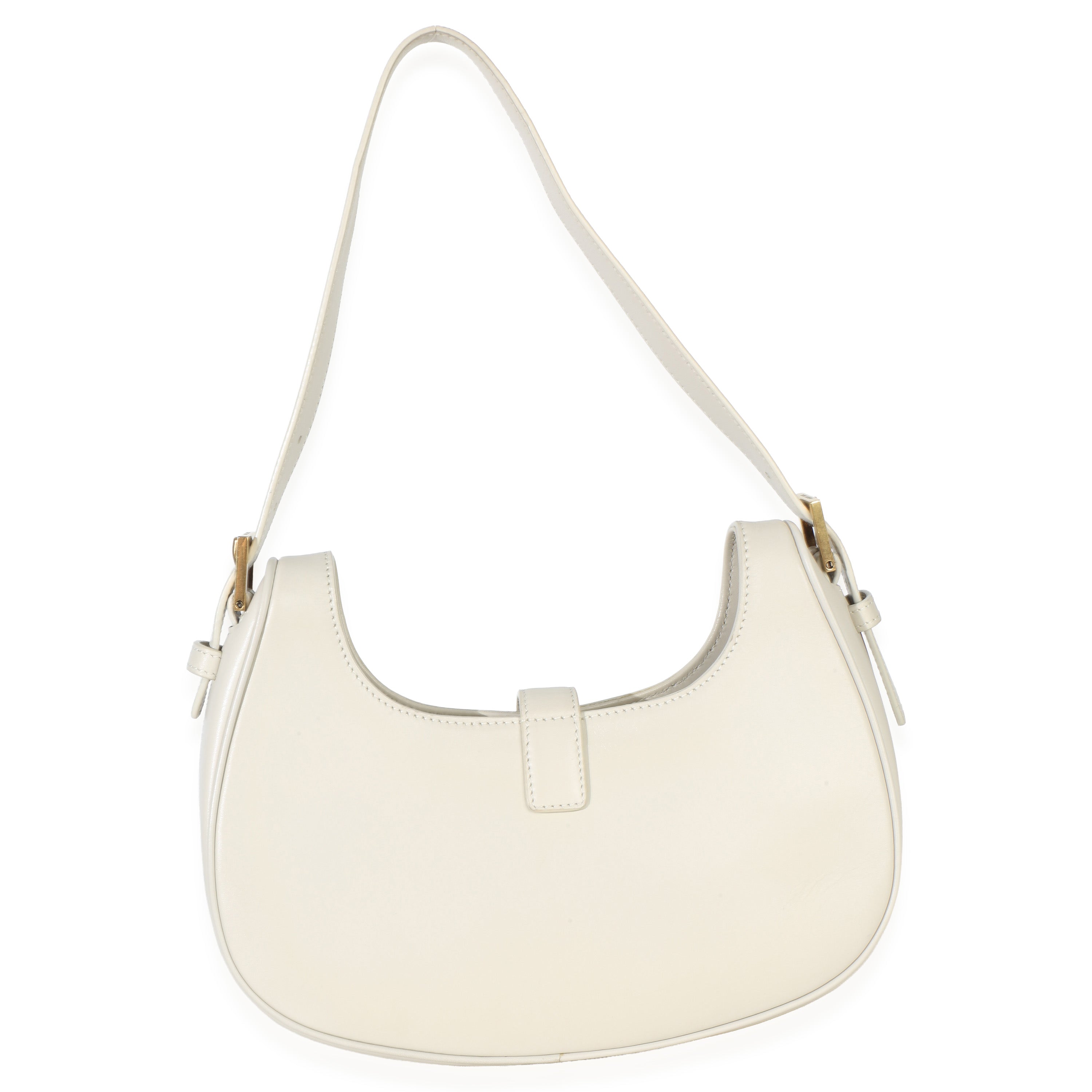 Saint Laurent Cream Smooth Calfskin Le Fermoir Hobo