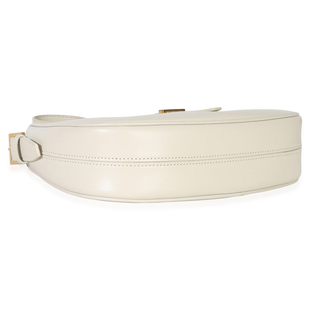 Saint Laurent Cream Smooth Calfskin Le Fermoir Hobo