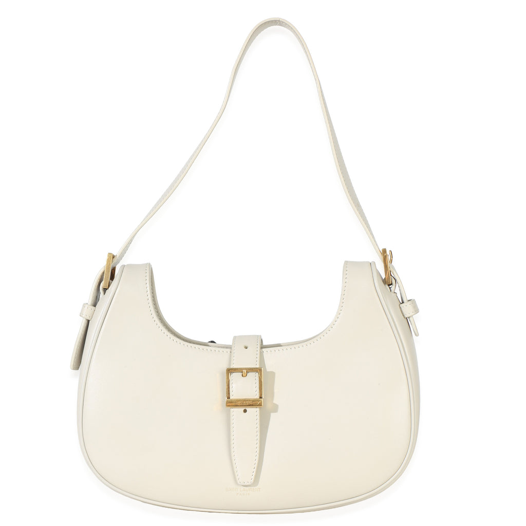 Saint Laurent Cream Smooth Calfskin Le Fermoir Hobo