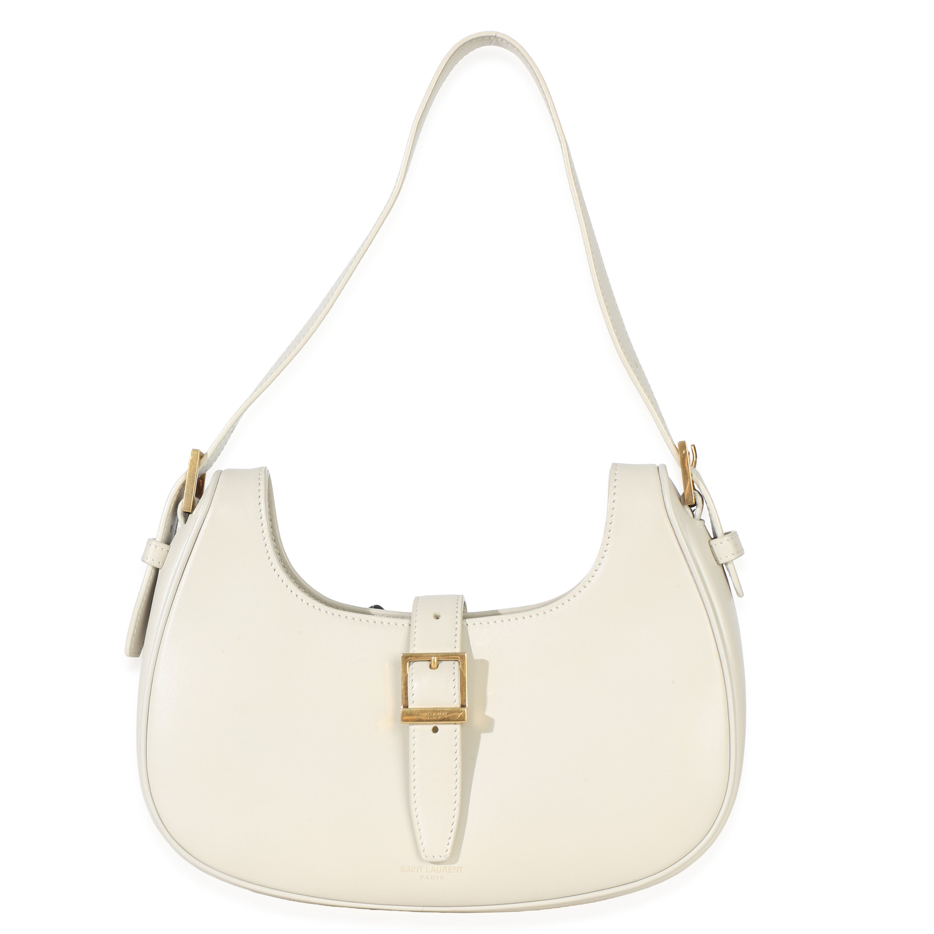 Saint Laurent Cream Smooth Calfskin Le Fermoir Hobo