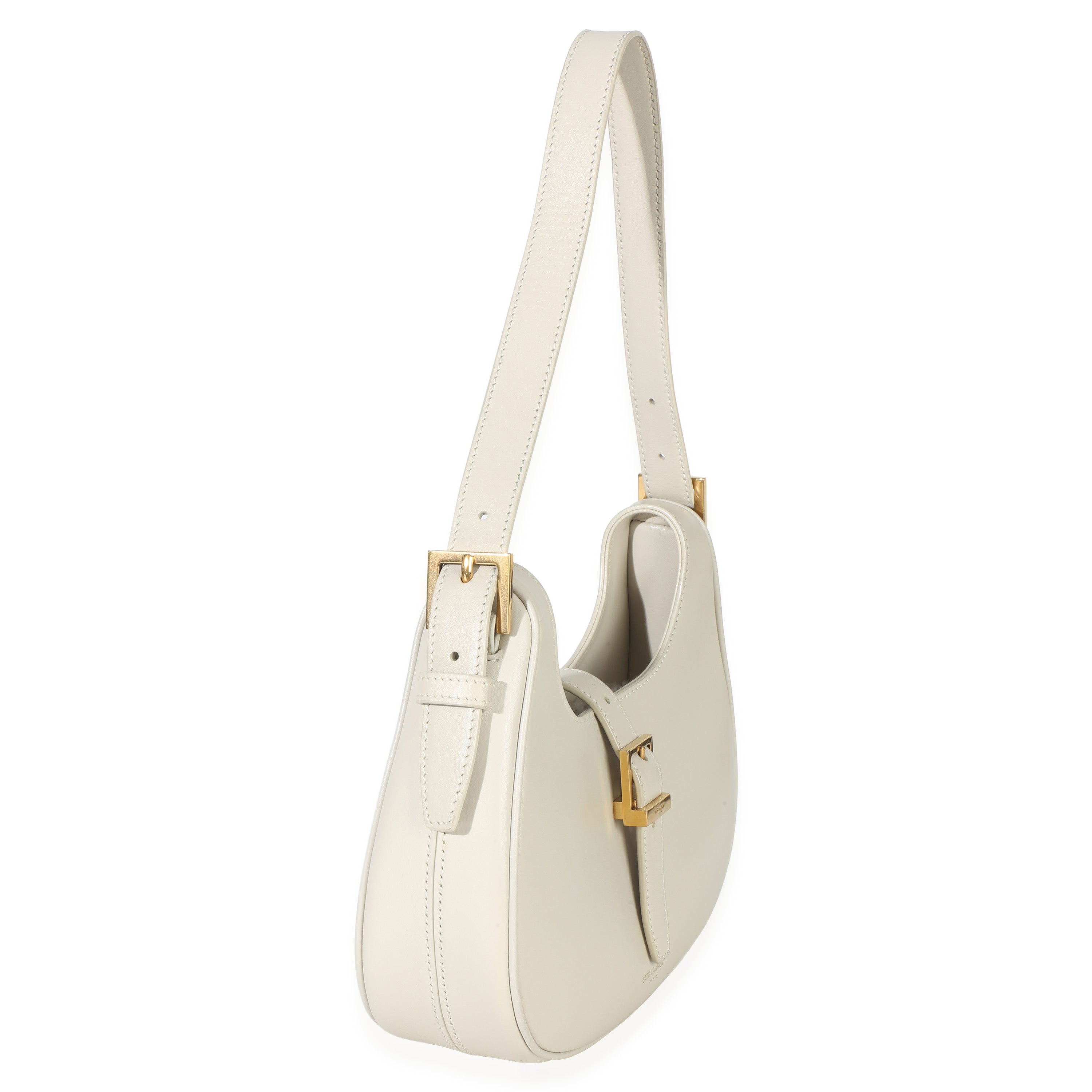 Saint Laurent Cream Smooth Calfskin Le Fermoir Hobo