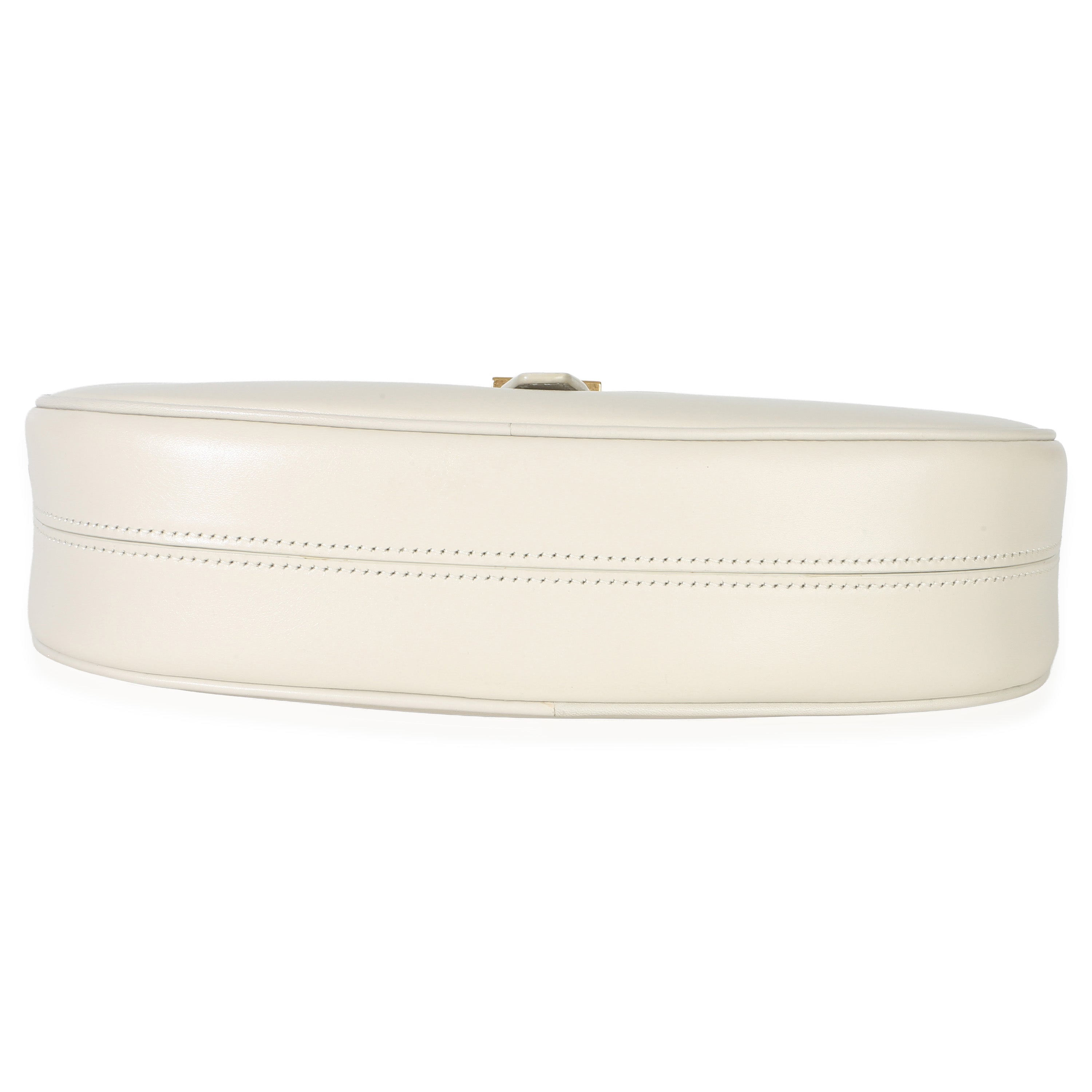Saint Laurent Cream Smooth Calfskin Le Fermoir Hobo