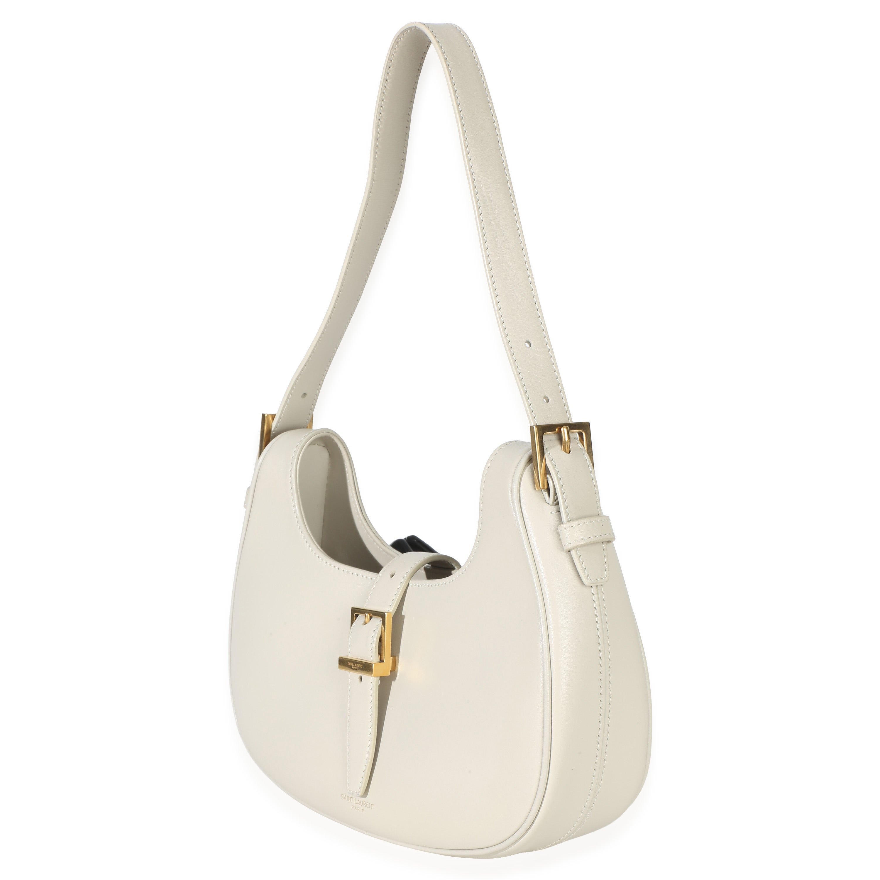 Saint Laurent Cream Smooth Calfskin Le Fermoir Hobo