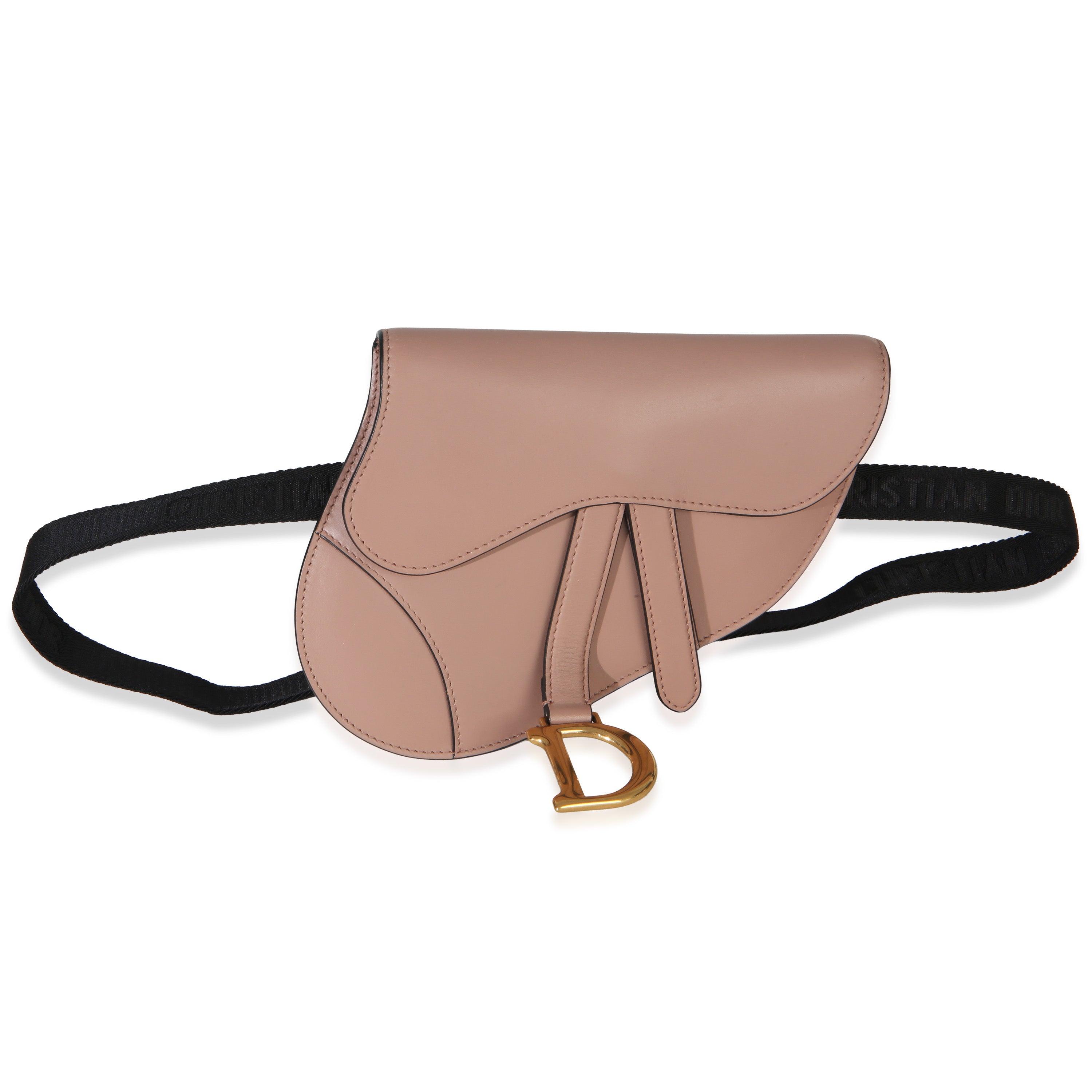Christian Dior Pink Calfskin Saddle Belt Pouch