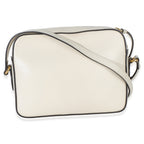Gucci White Textured Calfskin Small Horsebit 1955 Shoulder Bag