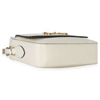 Gucci White Textured Calfskin Small Horsebit 1955 Shoulder Bag