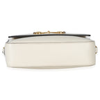 Gucci White Textured Calfskin Small Horsebit 1955 Shoulder Bag