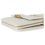 Saint Laurent Cream Smooth Calfskin Le Maillon Satchel
