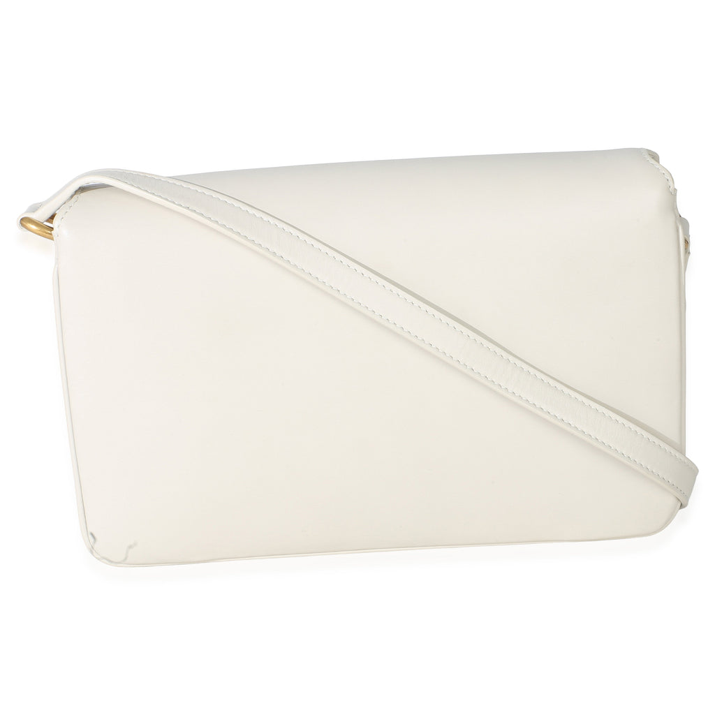 Saint Laurent Cream Smooth Calfskin Le Maillon Satchel