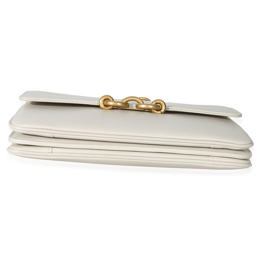 Saint Laurent Cream Smooth Calfskin Le Maillon Satchel