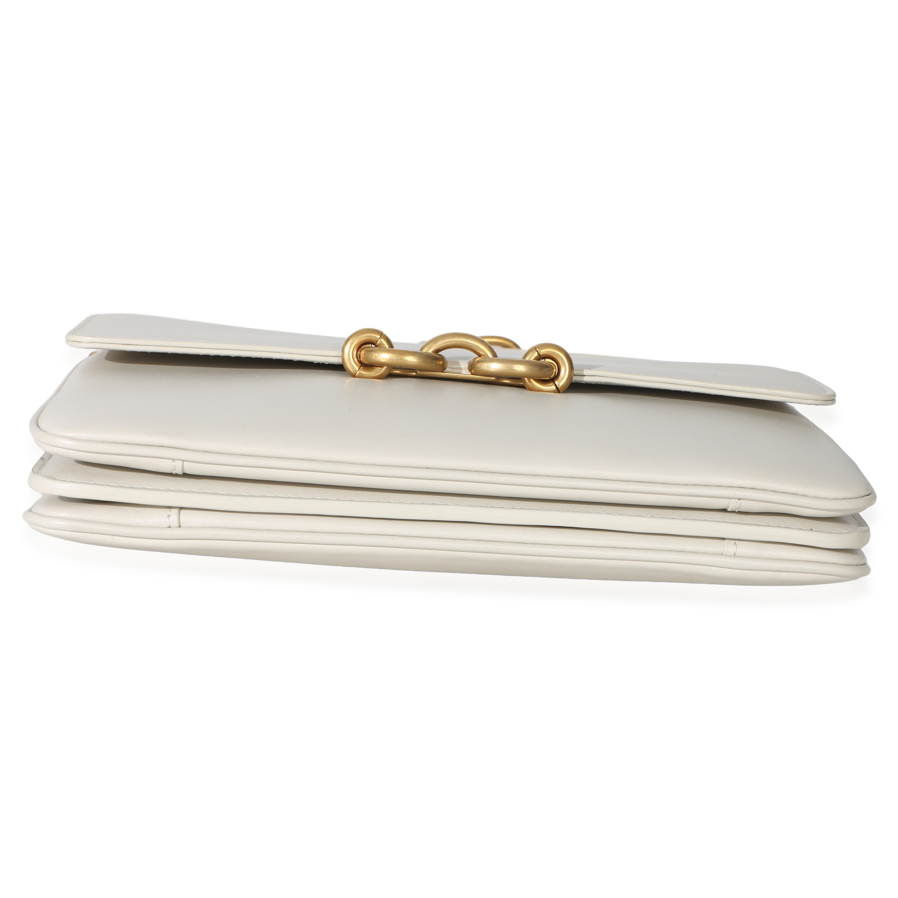 Saint Laurent Cream Smooth Calfskin Le Maillon Satchel