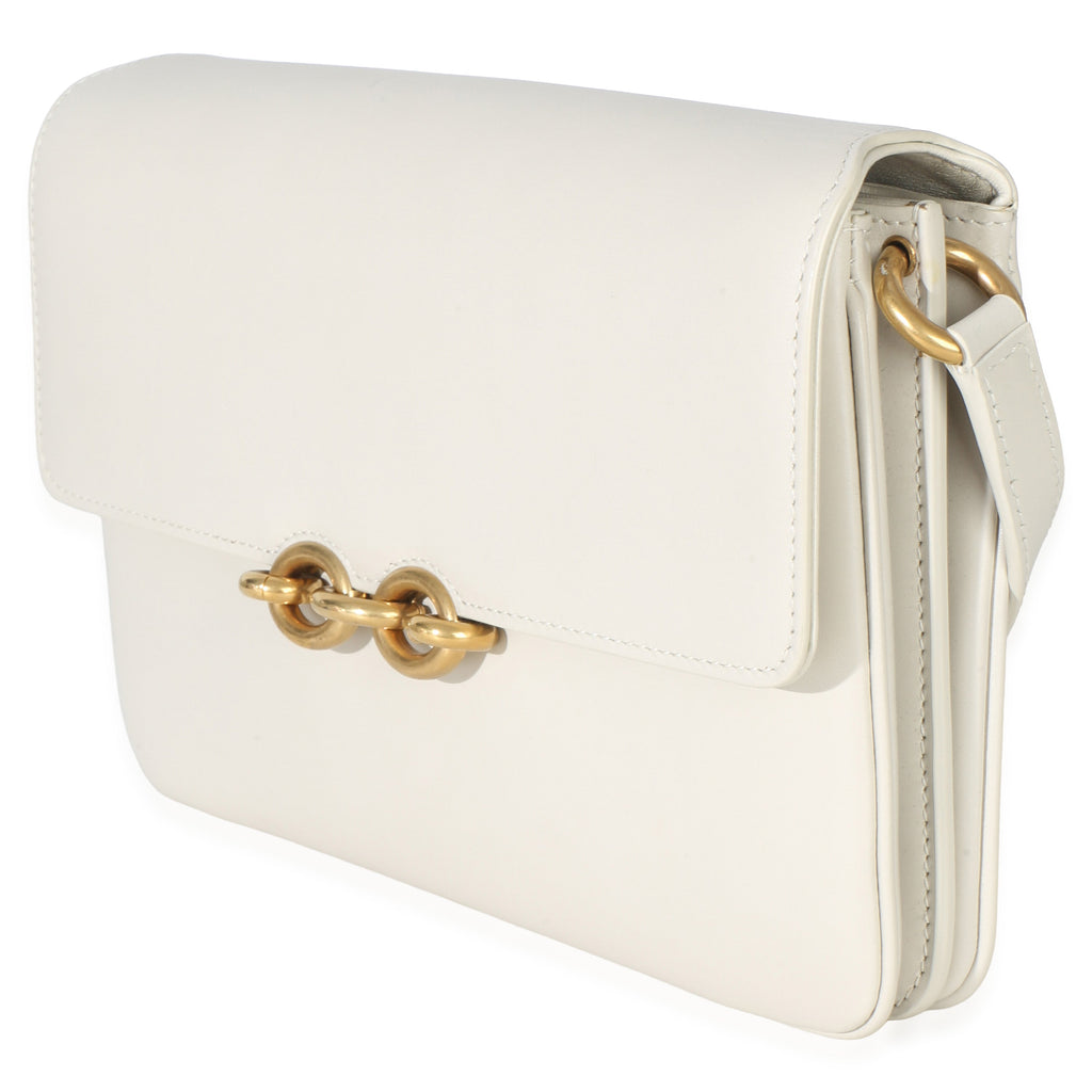 Saint Laurent Cream Smooth Calfskin Le Maillon Satchel