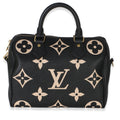 Louis Vuitton Black Beige Monogram Empreinte Speedy Bandouliere 25