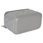 Chanel Grey Quilted Lambskin Small Pearl Crush Vanity Case