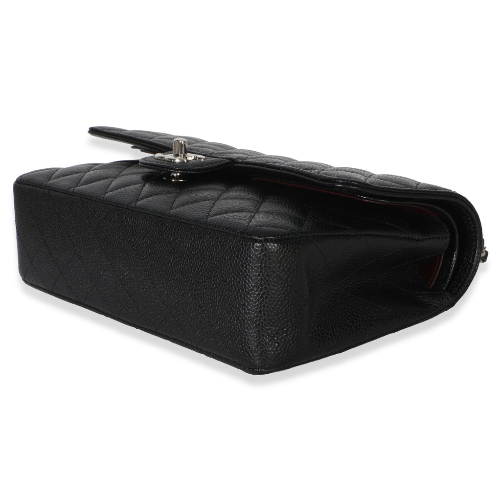 Chanel Black Quilted Caviar Medium Classic Double Flap Handbag