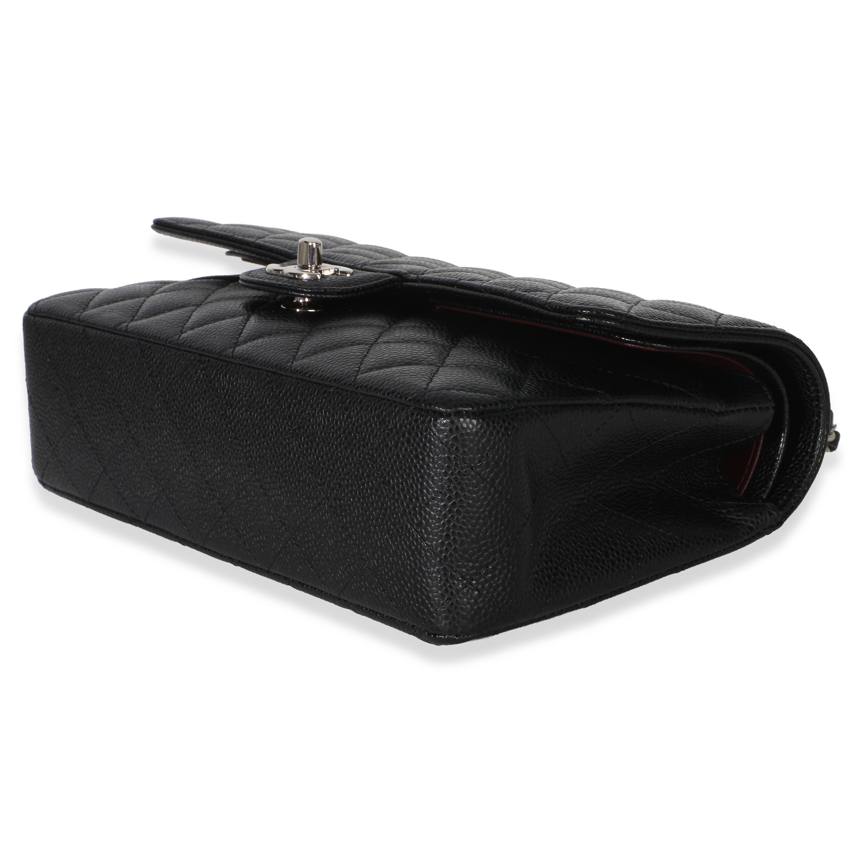 Chanel Black Quilted Caviar Medium Classic Double Flap Handbag