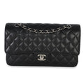 Chanel Black Quilted Caviar Medium Classic Double Flap Handbag