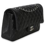 Chanel Black Quilted Caviar Medium Classic Double Flap Handbag