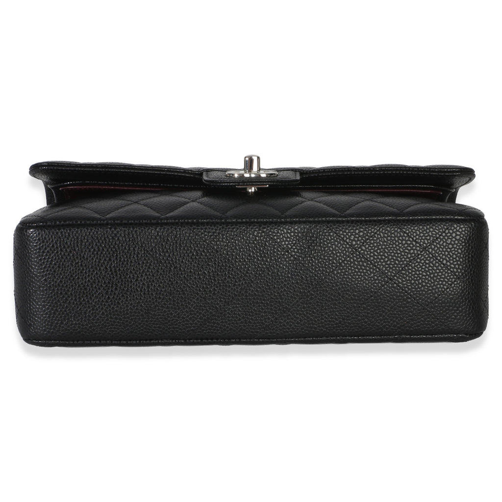 Chanel Black Quilted Caviar Medium Classic Double Flap Handbag