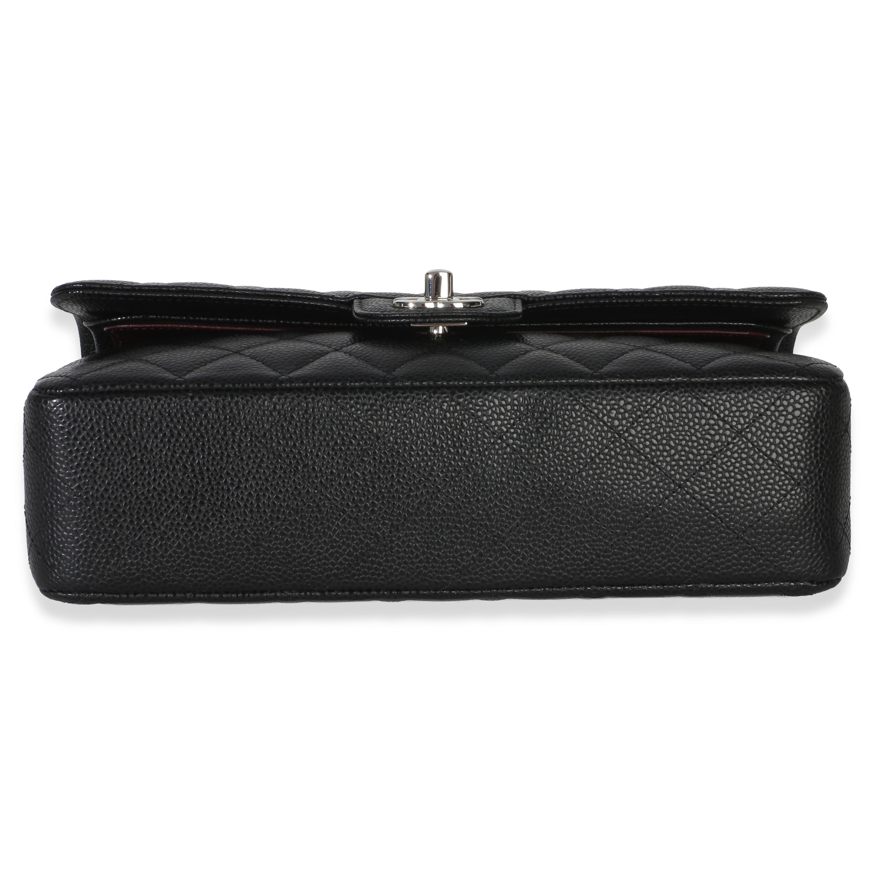 Chanel Black Quilted Caviar Medium Classic Double Flap Handbag