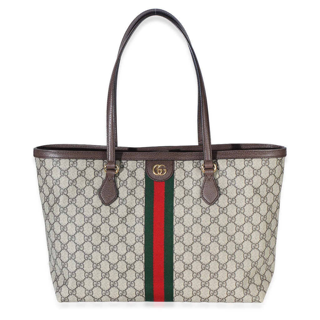 Gucci Beige GG Supreme Canvas Medium Ophidia Tote